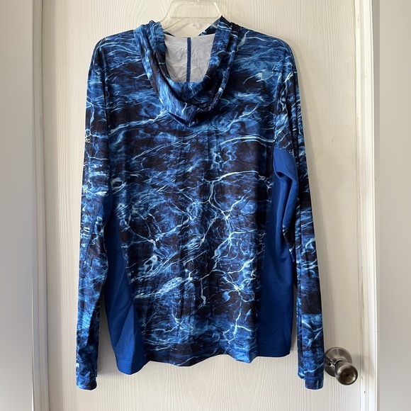 Habit Athletic Blue Oceanic Long Sleeve Shirt Hoodie - Picture 4 of 7